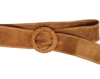 wide buckled suede belt, buckled leather belt, latge suede belt