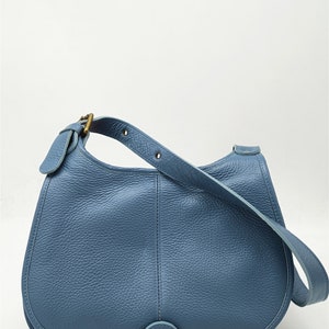 soft leather shoulder bag for women, sky blue shoulder shoulder bag image 5