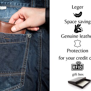 Porte Monnaie homme, porte carte protection RFID de votre carte bleue en cuir vachette image 10