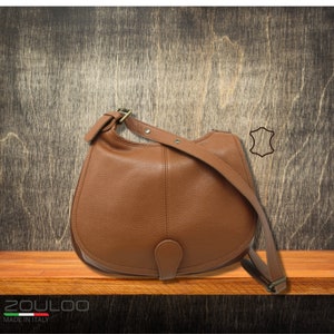 soft leather bag for women, camel shoulder strap