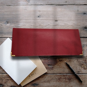 Porta libretto degli assegni in pelle da donna protegge il libretto degli assegni in pelle sul tallone sinistro, unisex