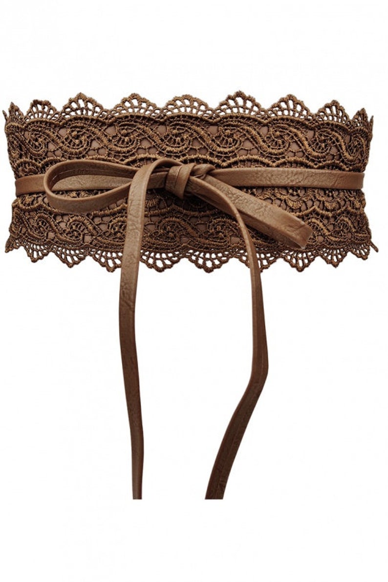 Ceinture Obi Femme En Dentelle - Large Ceinture à Nœud Pour Robes Et Jupes - Style Vintage - Longueur 220cm