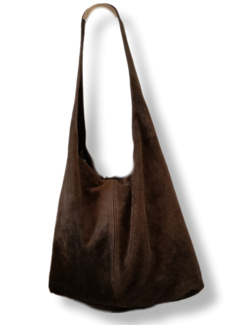 brown women's leather tote bag, large leather tote bag, leather student school bag chocolat