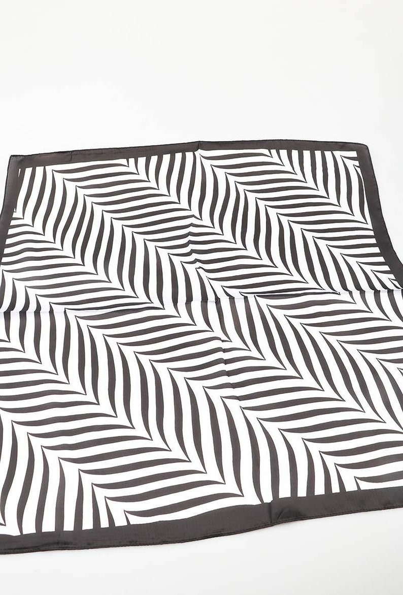 silk scarf, chevron striped women's silk scarf, modern scarf, abstract, gift for her, elegant scarf, hair scarf, image 3