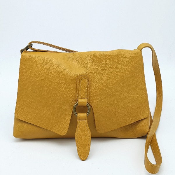 suede bag leather veritable, mustard yellow cowhide