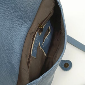 soft leather shoulder bag for women, sky blue shoulder shoulder bag image 4