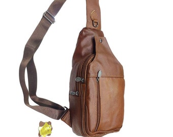 Sac de poitrine homme, femme  en cuir , Sac banane cuir, sac Messenger cuir, sac à bandoulière pour hommes, mixte, sac a dos cuir