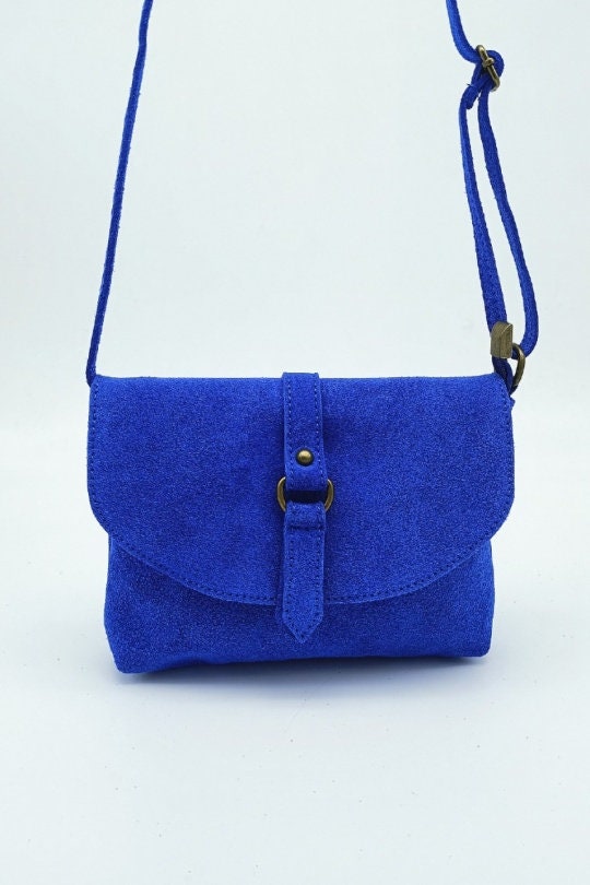 Genuine Leather Suede Bag, Royal Blue Color New Zealand