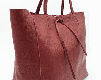 sac cabas  en cuir femme tote Bordeaux