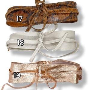 Breiter Obi-Gürtel für Damen aus echtem Leder, zum Binden Bild 10