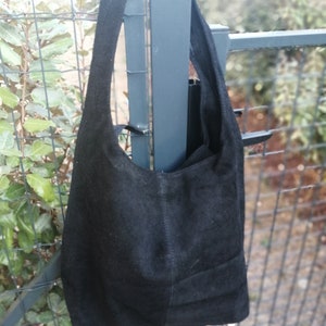 sac cabas en cuir femme col noir image 2