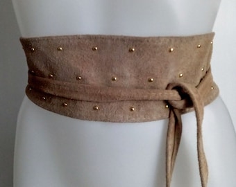 Ceinture Large  Obi Pour Femme  En cuir , a nouer,