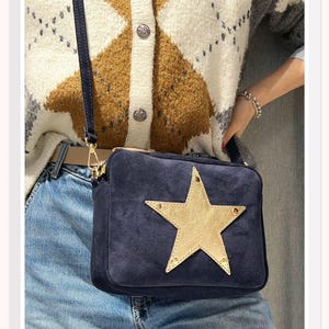 Sac Hobo  En Cuir Femme col camel, sac etoile bandouliere en cuir