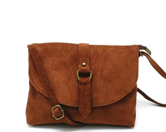 borsa in vera pelle scamosciata,