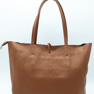 sac cabas  en cuir femme tote camel