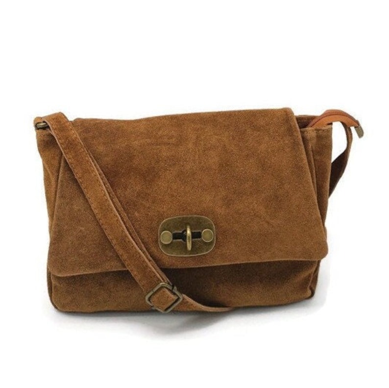 sac bandouliere en daim , boheme sac besace image 1