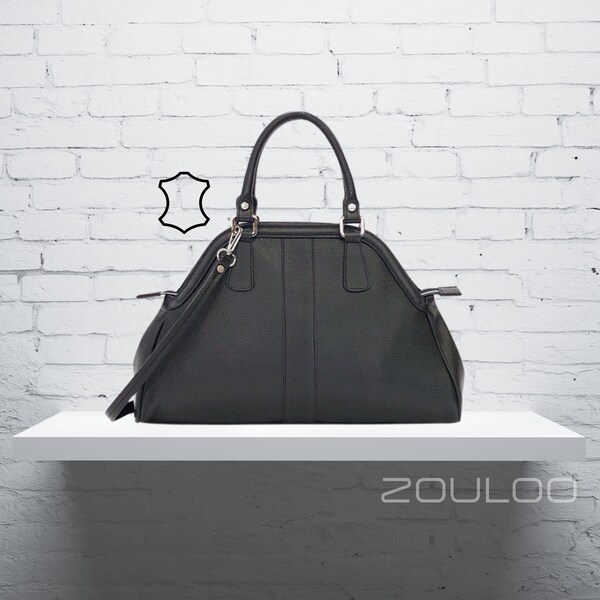 SAC A MAIN in black leather