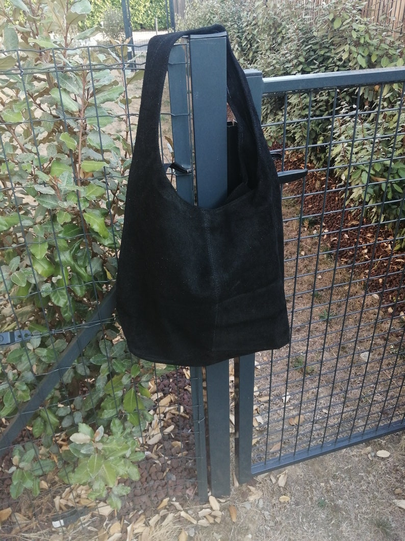 sac cabas en cuir femme col noir image 6