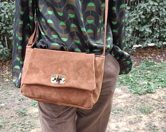 borsa a tracolla in pelle scamosciata, borsa a tracolla bohémien