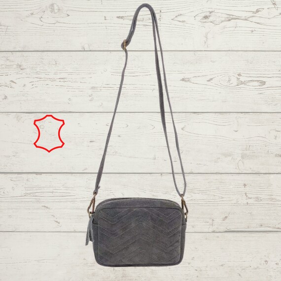 grey suede satchel