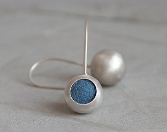 Sterling Silver Sphere Drop Earrings, Minimalist Earrings, Handmade Earrings, Minimalist Jewelry, Wedding Earrings, Statement Earrings,