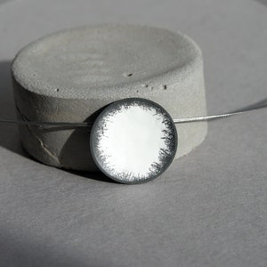 Sterling Silver White Circle Necklace, Minimalist Necklace, Simple Necklace, Medallion Necklace, Pendant Necklace, Trendy Jewelry,