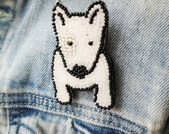 Dog pin ArtDog Limited Edition Brooch in Box Badge West Highland White Terrier Casket