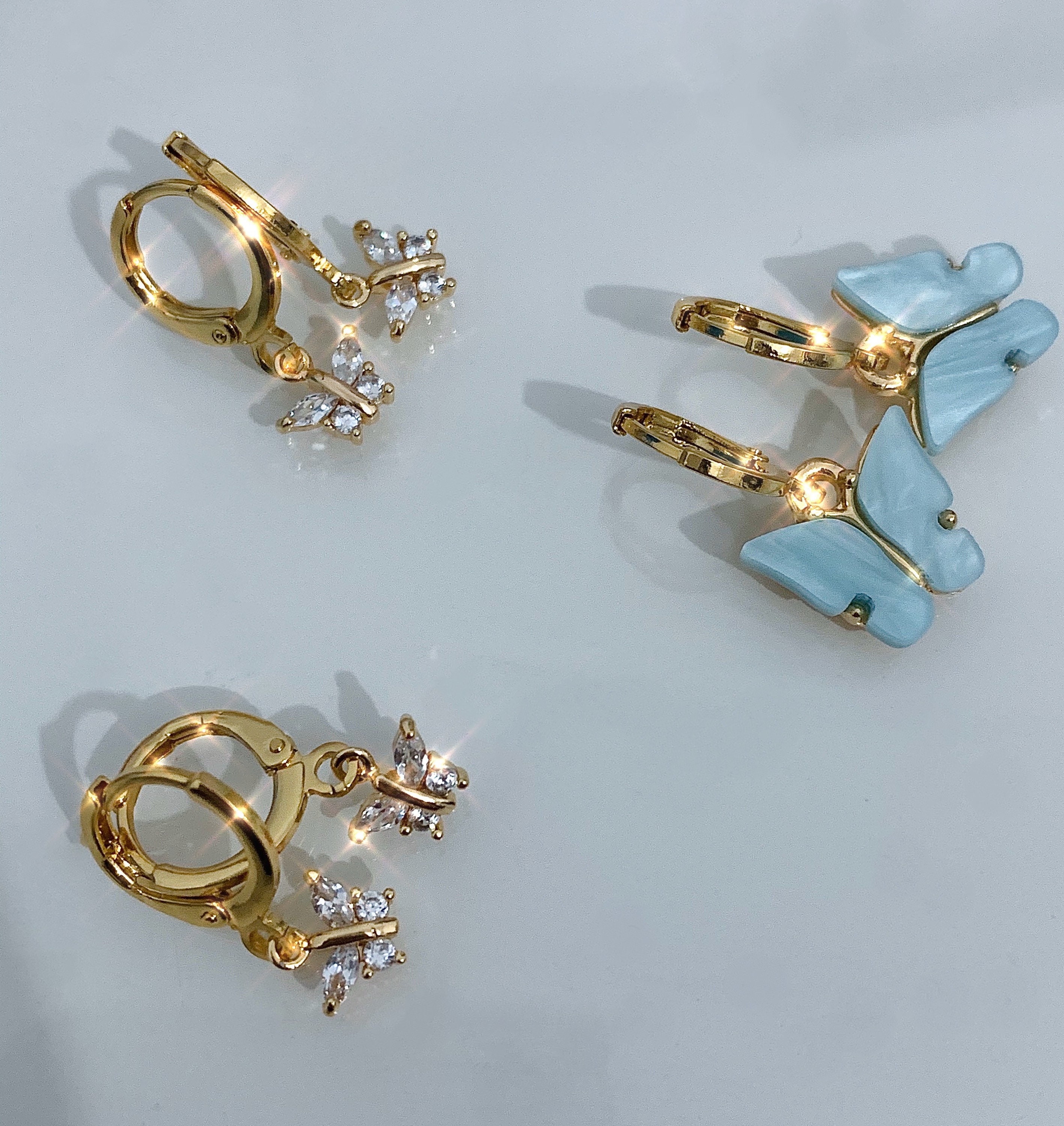 Butterfly Earrings Dainty Charm Huggies Charm Huggie Etsy