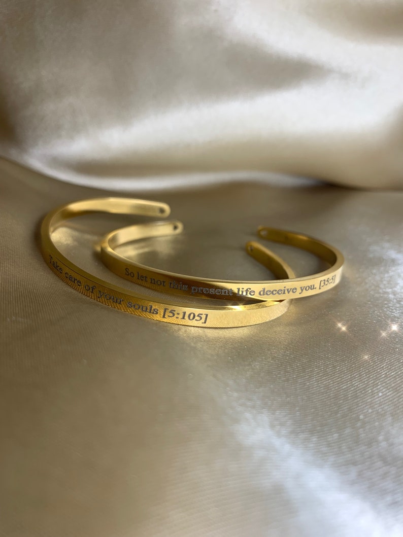 18k Personalised Cuff Bracelet, Quote Engraved Bracelet, Bridesmaids Gift, Cuff Bangle, Gold Cuff Bracelet, Silver Bracelet, Gold Bangle image 4