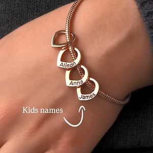 Pulseira para a mãe, Pulseira para a avó, Pulseira para a avó com os nomes dos filhos, Presente de Natal para a avó, Presente de aniversário para a avó