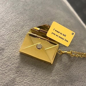 Envelope Necklace With A Message, Hidden Message Necklace, Love Letter Necklace, Custom Message Necklace, Christmas Gift, Locket Necklace