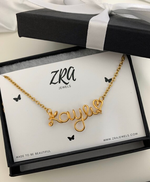 Wire Name Necklace Secret Santa Gift 