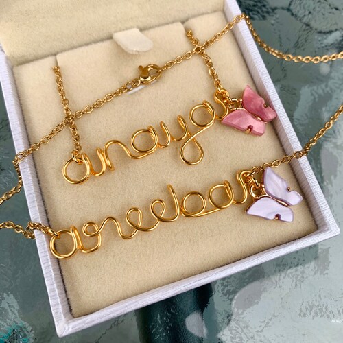 Gold Name Necklace Lockdown Birthday 