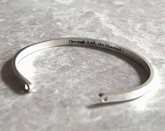 Sterling Silver Cuff Bracelet, Personalised Sterling Silver Cuff, Engraved Cuff Bracelet, Quote - Name - Date - Coordinates, Secret Message