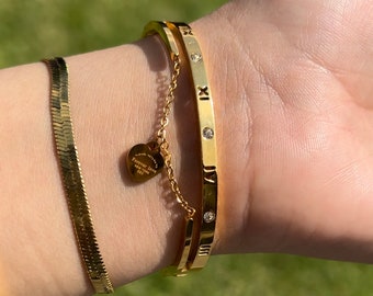 Gold Trendy Bracelet, Bridesmaids Bracelet Gift, Bracelet Cuff, Gold Bracelet, Gold Bangle