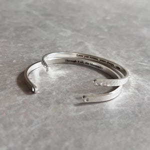 Personalised Bracelet, Dainty Cuff, Christmas Gift, Silver Engraved Bracelet, Custom Bracelet, Personalized Cuff, Inspirational Gift