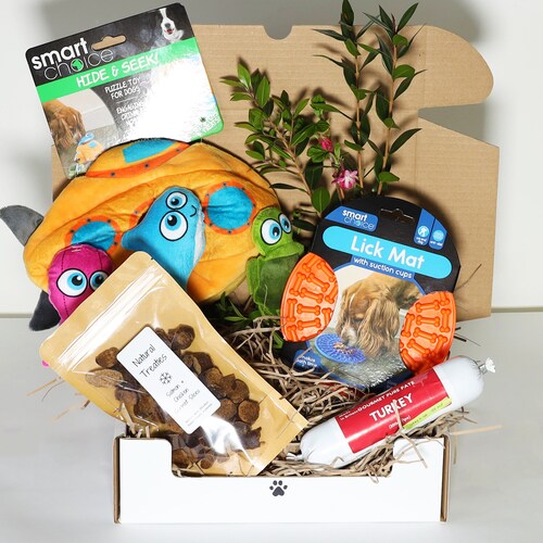 Boredom Buster Enrichment Dog Gift Box Bundle | Lick-Mat | Natural | Snuffle Mat | Training and Engaging | Treats | Toys | Bumble Wolf Gifts