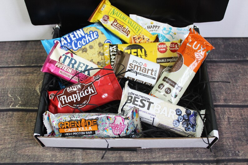 High Protein Snack Box Protein Gift Box Gym Bulking Snack Etsy