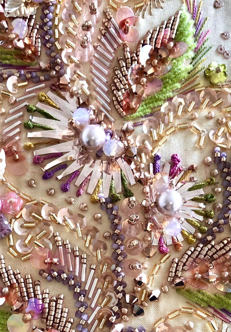Bead Embroidery Kit, Rose Gold Rhapsody, Mixed Media Art - Etsy