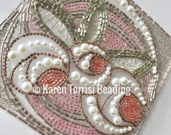 Bead Embroidery Kit, Pattern & Instructions only, Left Handed without beads : Art Deco Pocket, Hand  Bead Embroidery