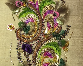 Antique Scrolls Bead Embroidery Pattern, Right Handed (Instructions Only)