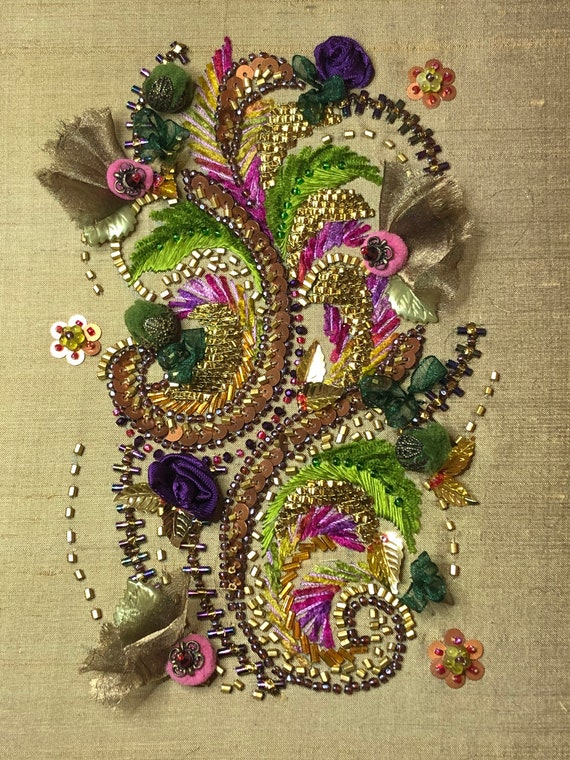 Bead Embroidery Pattern Instructions Only, Right Handed Without