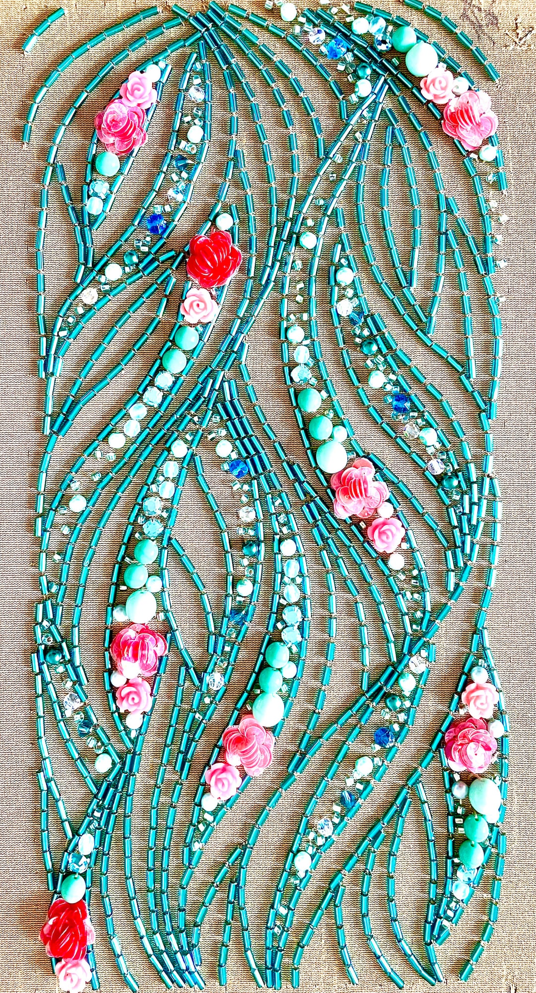 Bead Embroidery Pattern, Floating Floral Stream, Right Handed ...