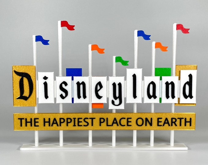 Featured listing image: Disneyland Resort Entrance Inspired Standup Sign (Happiest Place on Earth)