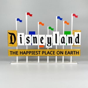 Disneyland Resort Entrance Inspired Stand Up Sign (Happiest Place on Earth)