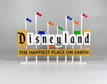 Disneyland Resort Entrance Inspired Stand Up Sign (Happiest Place on Earth)