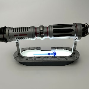 Savi&#39;s Workshop Table Inspired Lightsaber Stand with LED Light