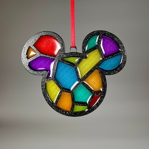 Mickey Mouse Inspired Faux Stained Glass Window Suncatcher