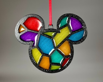 Mickey Mouse Inspired Faux Stained Glass Window Suncatcher