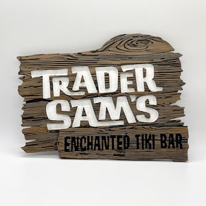 Hand-painted Disneyland Trader Sam's Enchanted Tiki Bar Inspired Sign